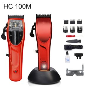 HC-100M(RED) Hair Clipper – Professional Hair Cutting Machine with Powerful Magnetic Motor