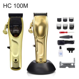 HC-100M(GOLD) Hair Clipper – Professional Hair Cutting Machine with Powerful Magnetic Motor