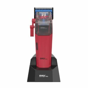 MRDpro CYBORG PRO 2026-RED-Professional Cordless Hair Clipper - Full Metal, 3300mAh, BLPU Motor for Barbers