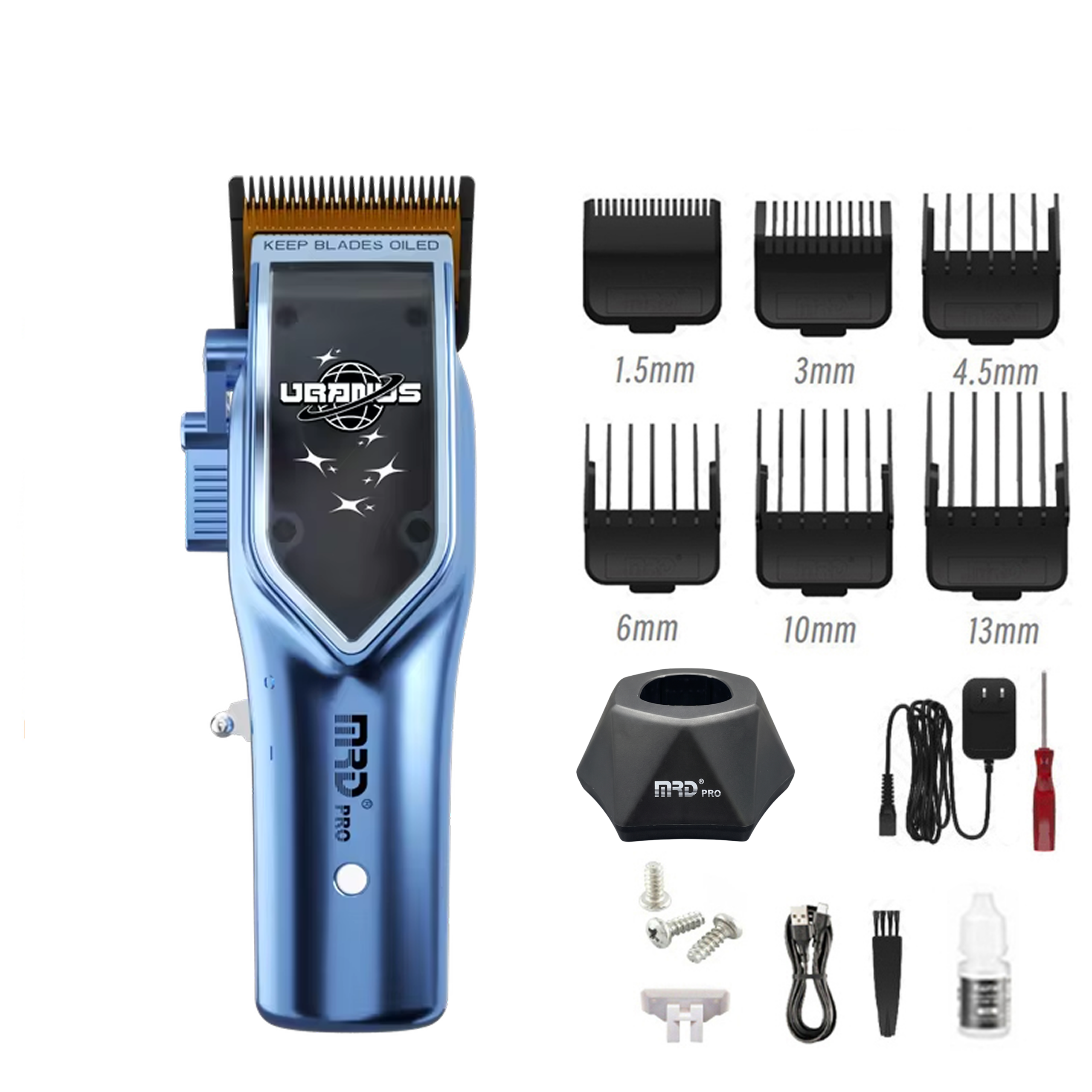 MRDPRO HC-3969V Hair Clipper-BLUE-(Charging Dock Included) – 2400mAh Lithium Battery, 7200 RPM Motor, 3C Fast Charging. - Image 2
