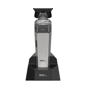 MRD PRO Trimmer CYBORG-SILVER-Professional Cordless Zero Gapped T-Blade Hair Trimmer - 7200RPM BLPU Motor, DLC Blade & 180 Min Battery