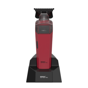 MRD PRO Trimmer CYBORG-BURGUNDY-Professional Cordless Zero Gapped T-Blade Hair Trimmer - 7200RPM BLPU Motor, DLC Blade & 180 Min Battery