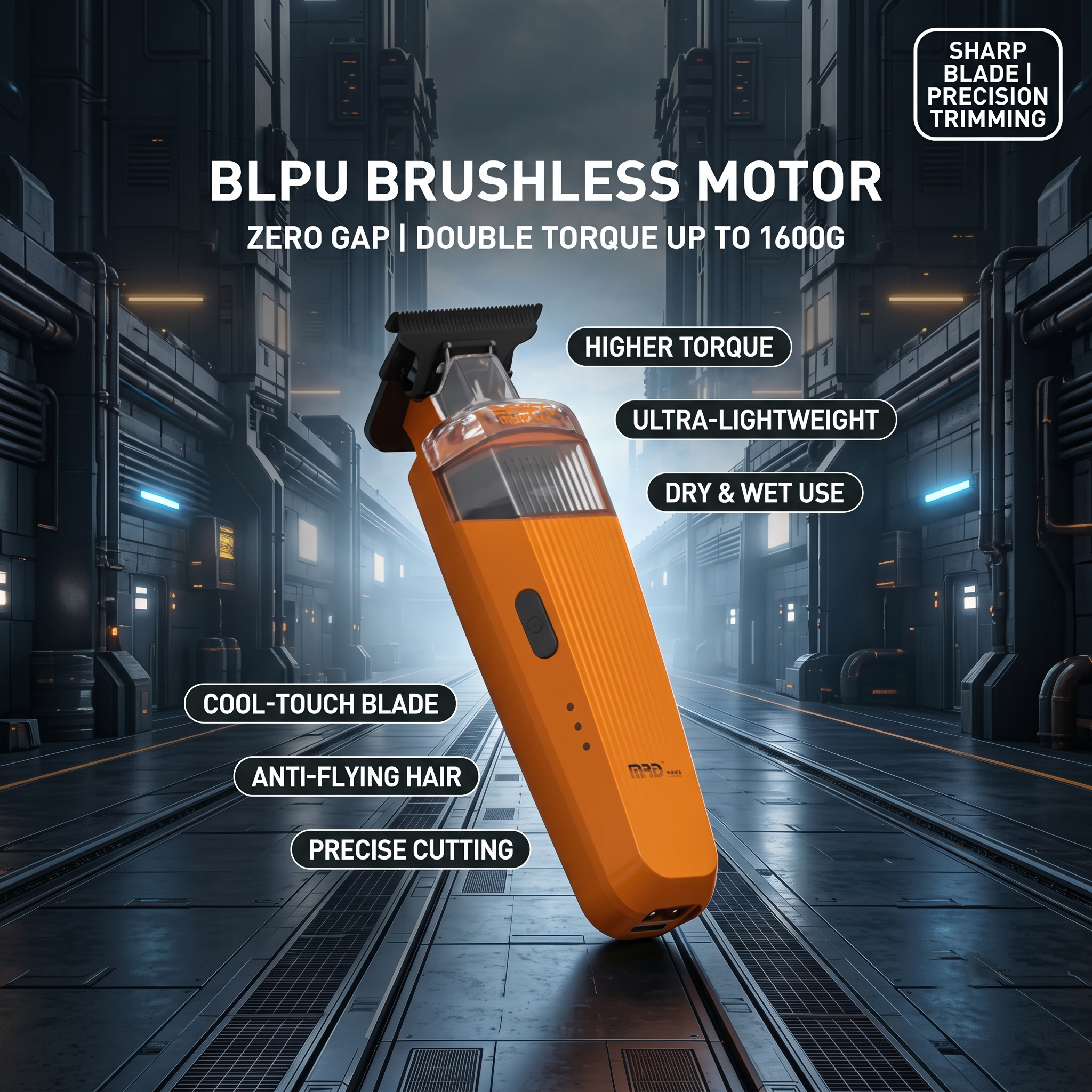 MRD PRO Trimmer CYBORG-BURGUNDY-Professional Cordless Zero Gapped T-Blade Hair Trimmer - 7200RPM BLPU Motor, DLC Blade & 180 Min Battery - Image 8